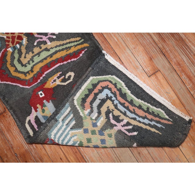 Vintage Zabihi Collection Narrow Tibetan Runner - 1'7" x 8'4" For Sale - Image 4 of 7