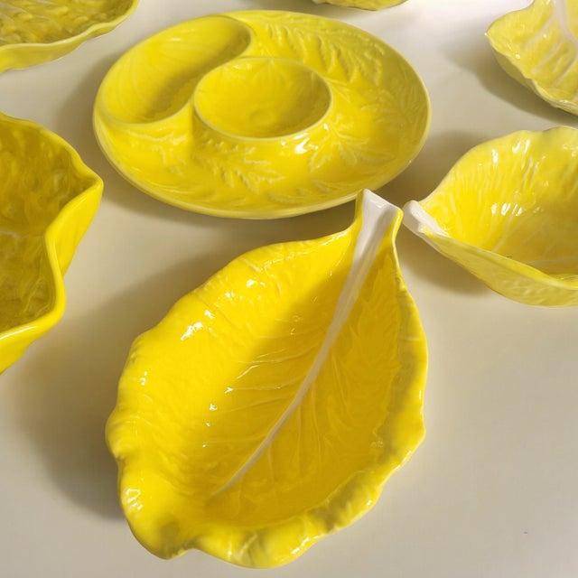 Mid-Century Modern Lettuce Ware - Vintage Dodie Thayer Style - Majolica- 15 Pieces For Sale In Dallas - Image 6 of 12