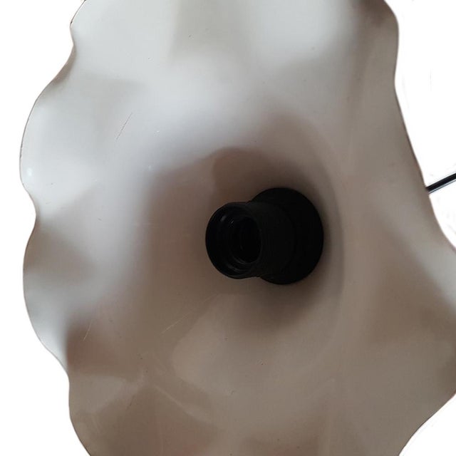 Vintage Metal Pendant Lamp with Wavy Shade For Sale - Image 4 of 5