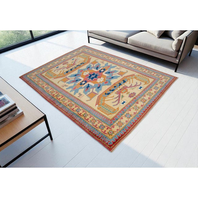 Contemporary Authentic Turkish Rug, Hand-Knotted Carpet, Hand-Spun Wool Rug, Sustainable Vintage Rug 5x7 Ft Approx For Sale - Image 3 of 14