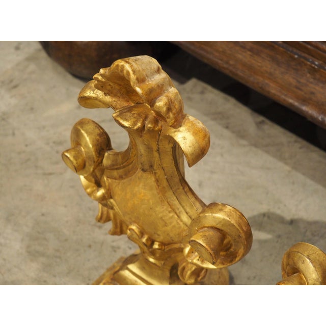 Pair of Decorative Circa 1750 Italian Giltwood Finials For Sale - Image 4 of 12