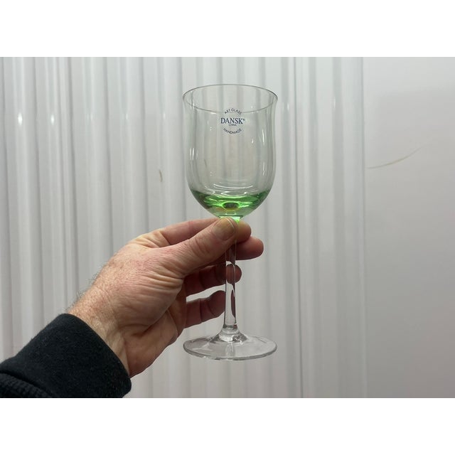 Headline: Elegant and sophisticated handmade Danish Modern style stemware by Dansk, perfect for wine or water service....
