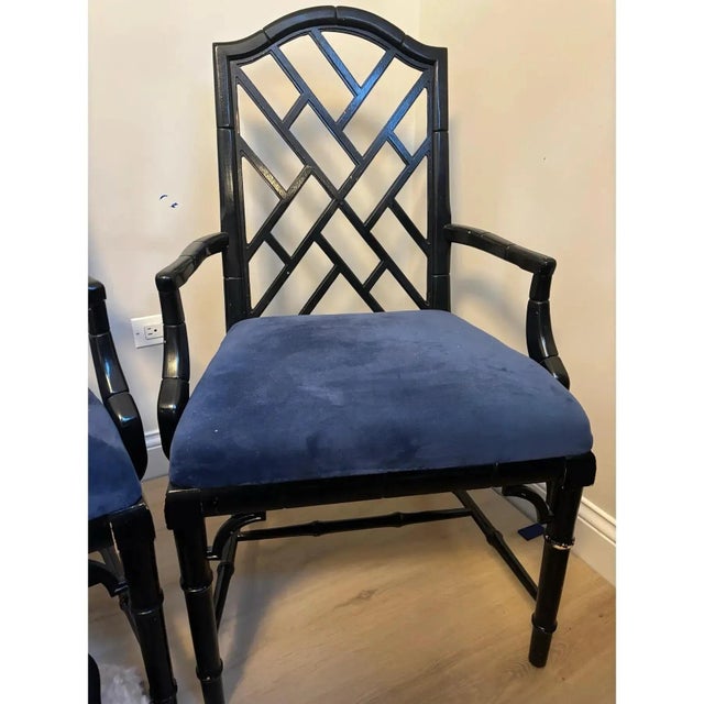 Chinoiserie Faux Bamboo Dining Chairs by Century Furniture- A Pair For Sale In Chicago - Image 6 of 9