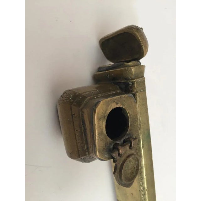 19th Century Middle Eastern Moorish Brass Inkwell For Sale In Palm Springs - Image 6 of 12