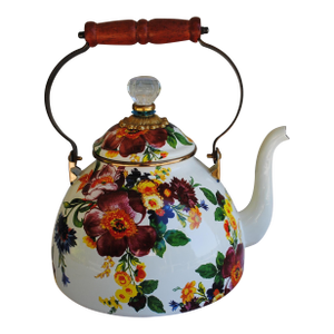 Vintage MacKenzie-Childs Flower Market Enamelware 4 Qt Tea Pot