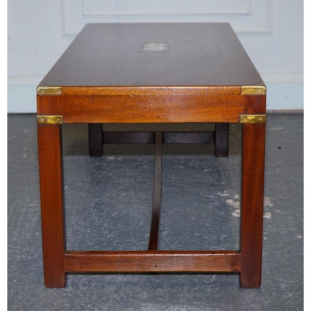 Vintage Reh Kennedy Military Campaign Coffee Table from Harrods London For Sale - Image 5 of 11