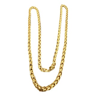 18 Karat Yellow Gold 84.7 Gm Chain, 5 Mm Wide Necklace, 28 " Long For Sale