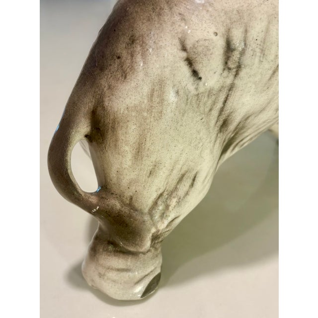 Gray Folk Art Paint Variation Ceramic Elephant For Sale - Image 8 of 8