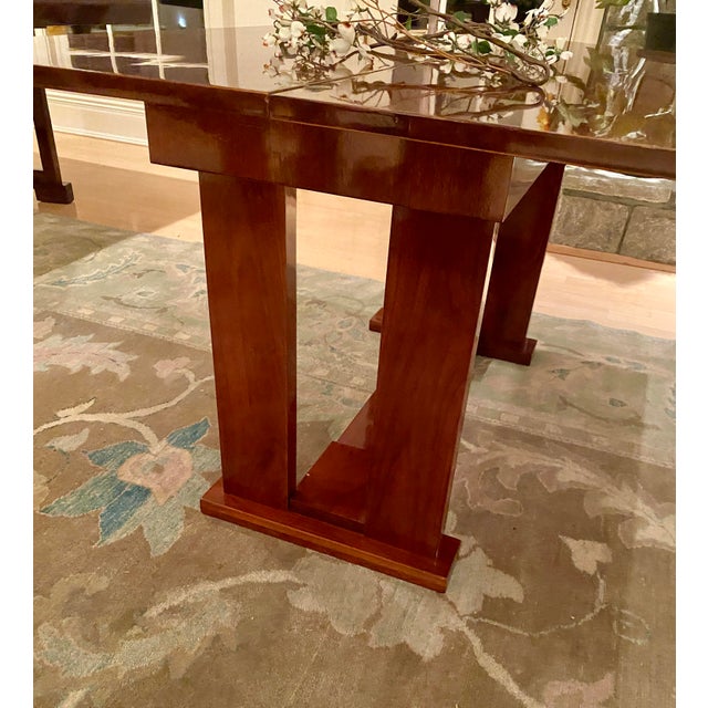 1950s Art Deco Style Mahogany Wood Dining Table / Console For Sale - Image 12 of 12