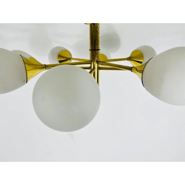 Mid-Century Modern Brass Chandelier from Kaiser Leuchten, 1960s For Sale - Image 6 of 11