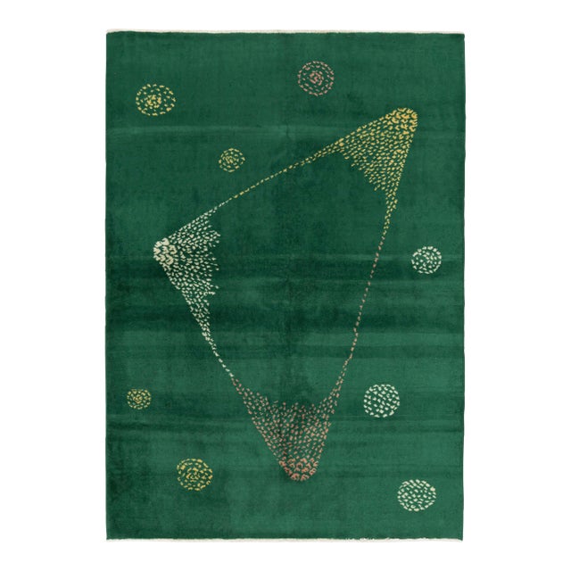 1960s Rug & Kilim’s Aubusson Style Rug in Beige With Floral Patterns For Sale