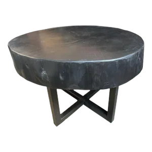 Wabi Sabi Side Table – Ebonized Wood, Rustic Modern Design