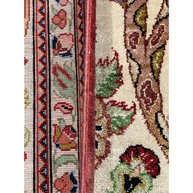 Beige Persian Silk QUM Rug - 4'3" X 6'7" For Sale - Image 8 of 8