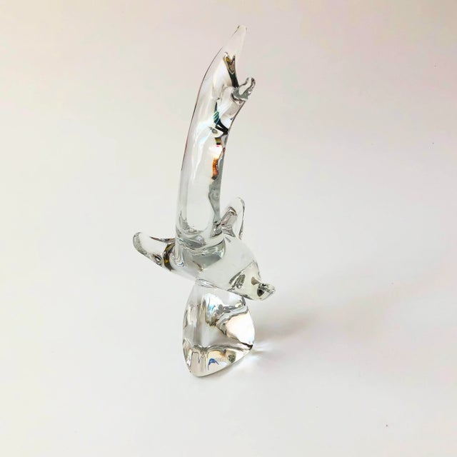Glass Large Modernist Crystal Shark by Kristaluxus For Sale - Image 7 of 9