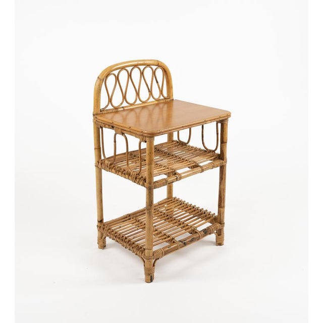 Mid-Century Bedside Tables in Bamboo and Rattan, Italy, 1960s, Set of 2 For Sale - Image 9 of 18
