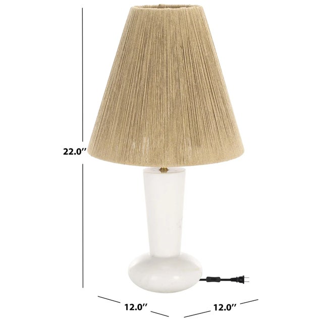 2020s Andez Table Lamp in White Marble with Sisal Shade For Sale - Image 5 of 5