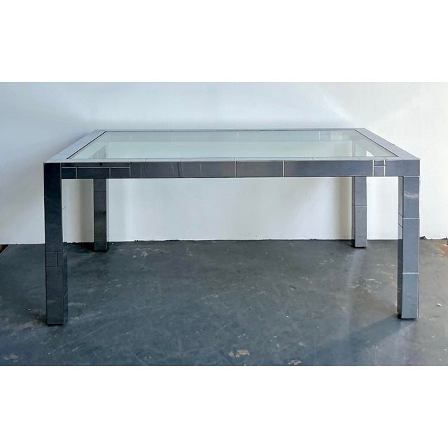 Vintage Boho Chrome Cityscape Dining Table After Paul Evans For Sale - Image 11 of 12