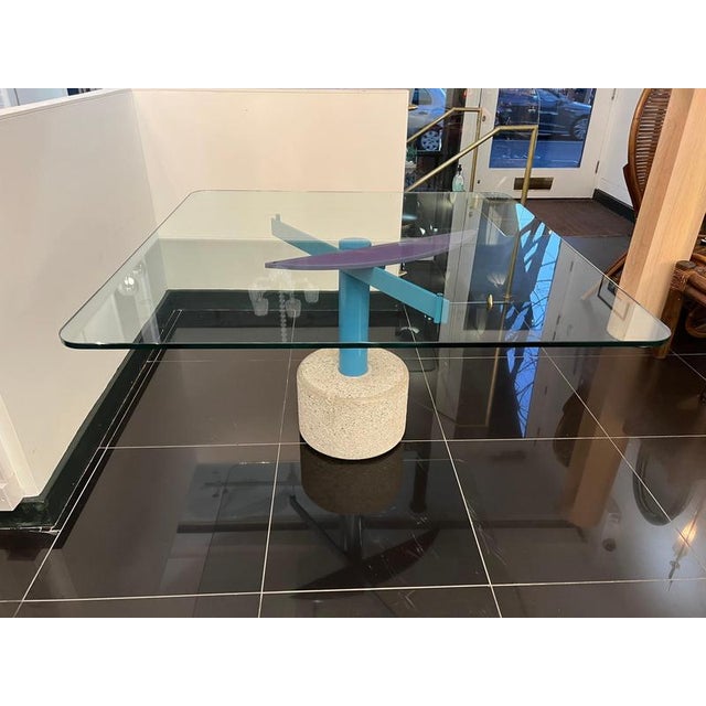 Giovanni Offredi Postmodern 8-Seater Dining Table attributed to Giovanni Offredi, 1980s For Sale - Image 4 of 11