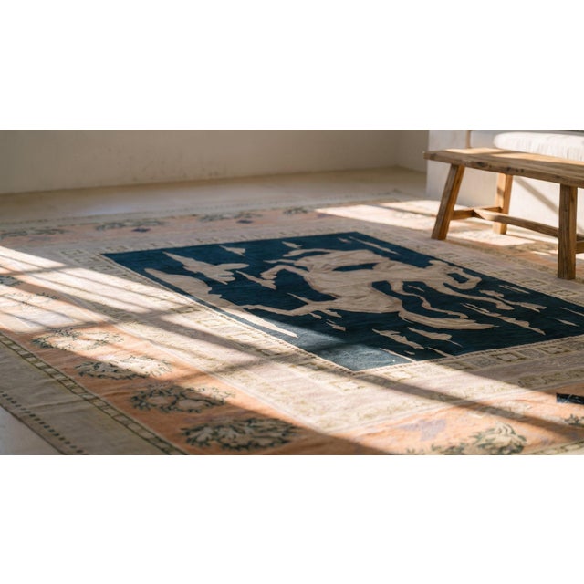 1890s Black Depicting Centaury Antique Bessarabian Rug 11'6" X 14' Flatweave Wool Carpet For Sale - Image 10 of 10