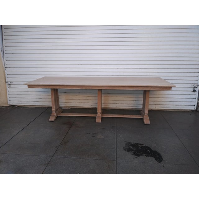 1980s Vintage Bleach Oak Wood Large Table Chairish