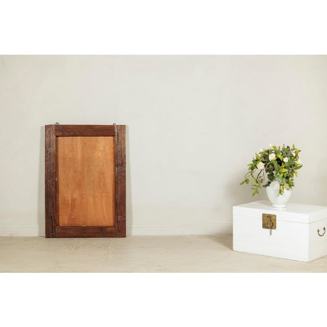 Antique Dutch Colonial Java Wooden Frame with Rustic Hand-Carved Detailing For Sale - Image 16 of 18