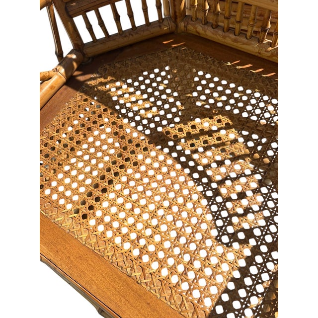 Mid 20th Century Pair of Brighton Pavilion Burnt Bamboo Pagoda Chairs For Sale - Image 12 of 15