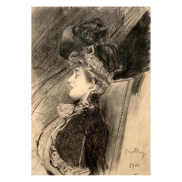 Giovanni Boldoni, Seated Woman in Profile, Serigraph For Sale - Image 4 of 4