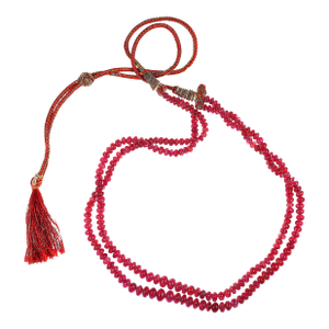 Ajd Two Strand Graduated Glowing Ruby Rondel Necklace