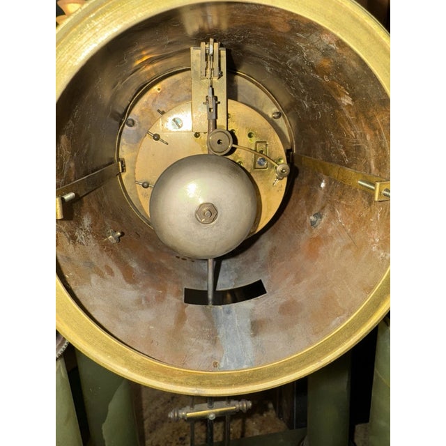 19th Century French Green Onyx Portico Mantel Clock For Sale - Image 10 of 10