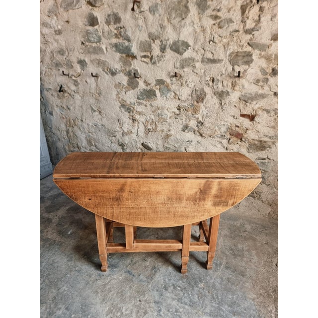 Vintage French Gateleg Table Oval Drop-Leaf Dining Table, France, 1950 For Sale - Image 15 of 18