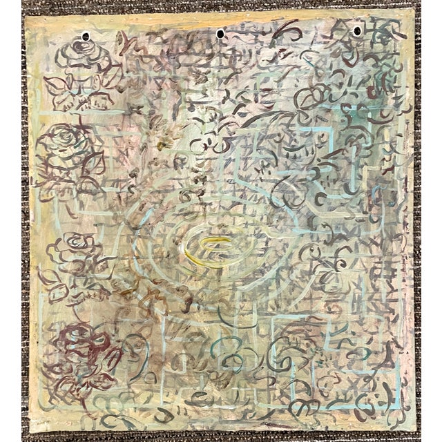Postmodern 1980s Adrienne Anderson Maze at Charleval Painting For Sale - Image 3 of 4