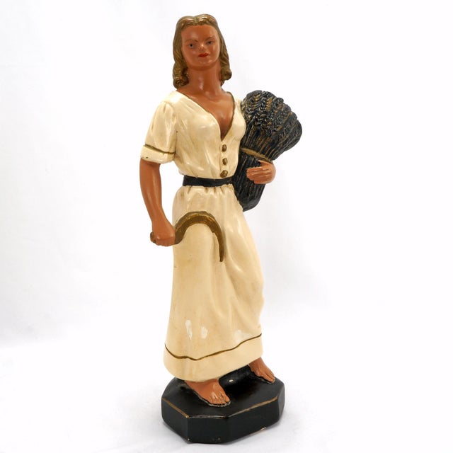 Pair Vintage Alexander Backer Abco Harvester Statues For Sale - Image 9 of 15