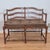 Mid 20th Century French Country Petite Walnut Ladder Back Settee Bench W/ Brown Faux Suede Cushions For Sale - Image 4 of 12