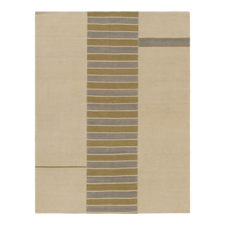 Rug & Kilim’s Contemporary Kilim in Beige, Green and Gray Tones For Sale