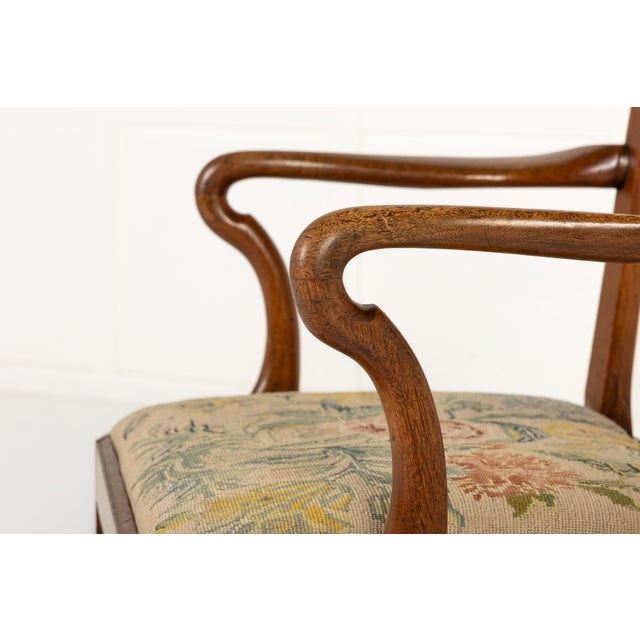 Large 18th Century English George III Mahogany Armchairs, Set of 2 For Sale - Image 3 of 11