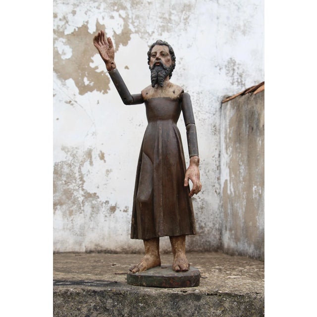 Baroque 18th Century Baroque Santos Sculpture With Articulated Arms, Portuguese For Sale - Image 3 of 13