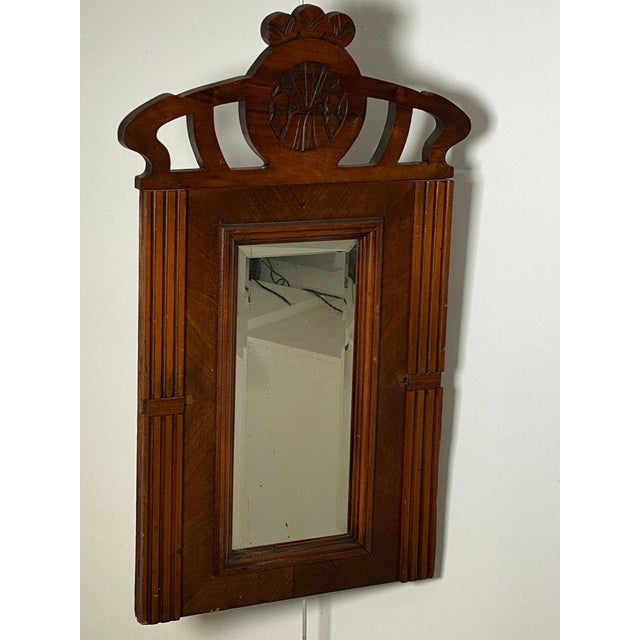 Art Nouveau Wood Wall Mirror with Facet Cut, Austria, 1900s For Sale - Image 17 of 18