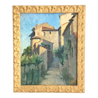 1934 French Plein Air Oil Painting on Board For Sale