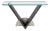 Late 20th Century V Shape Marble Base Thick Glass Top Modern Custom Design Console Table For Sale
