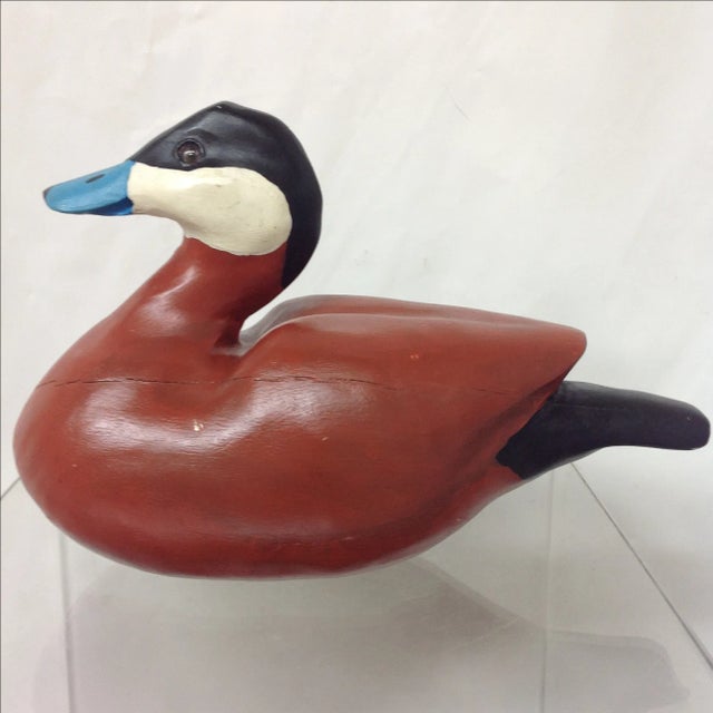 1990s Hand-Carved Ruddy Duck Replica For Sale - Image 4 of 6