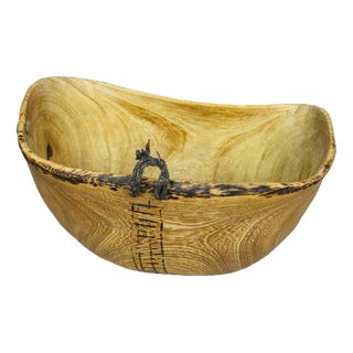 Turkana Bowl in Handcarved Wood For Sale