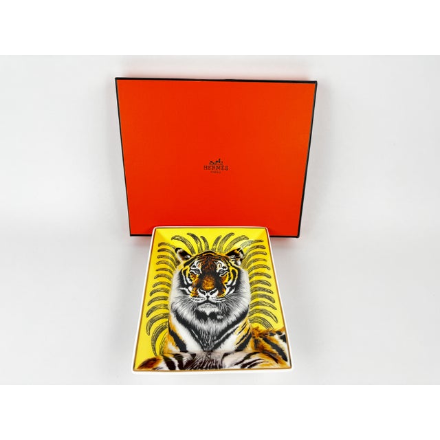 Hermès “Tigre Royal” Porcelain Catchall Vide-Poche by Christiane Vauzelles For Sale - Image 9 of 10