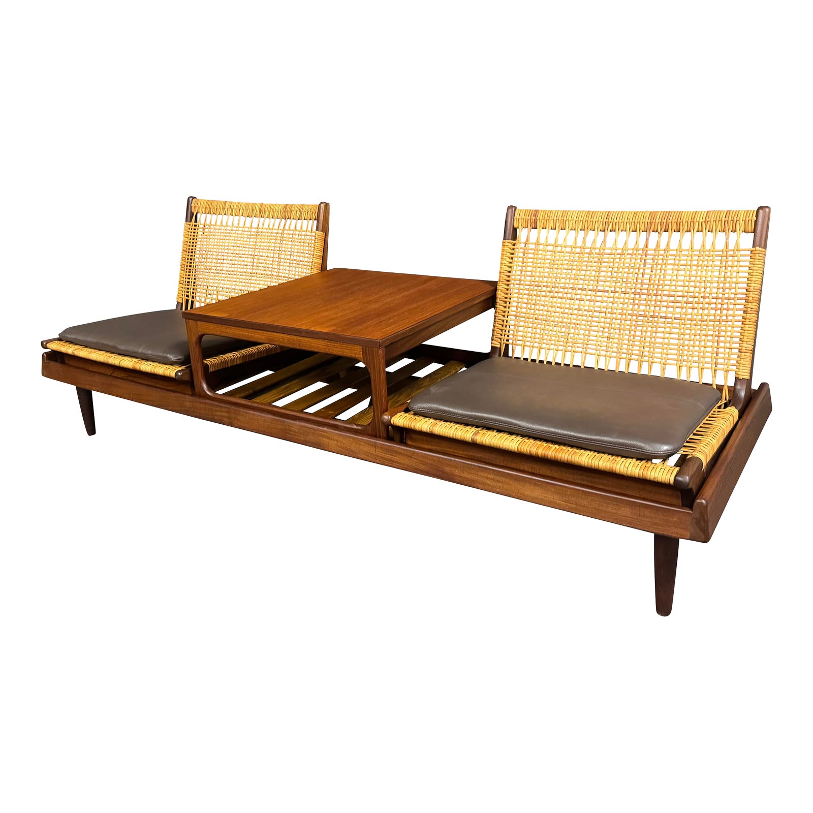 Vintage Danish Mid Century Modern Teak Tv161 Modular Bench by Hans