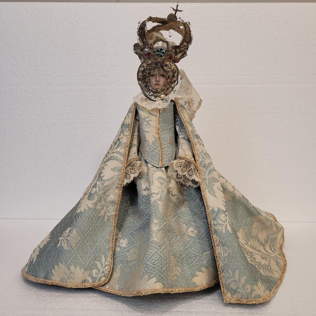 Dressed Image of the Crowned Virgin Mary, Late 18th Century For Sale - Image 18 of 18