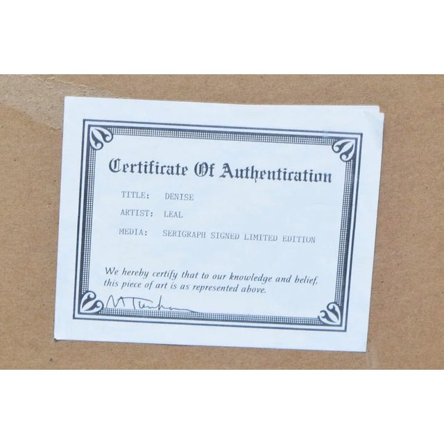 1980s "Denise" Serigraph by Steve Leal For Sale - Image 5 of 8