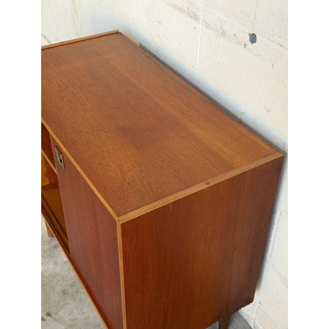 1960s Small Teak Sliding-Door Sideboard Credenza Danish Mid-Century Modern 1960s For Sale - Image 5 of 10