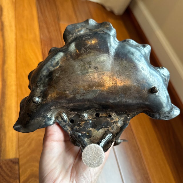 Metal Vintage Metal Boy With Oar Shell Trinket Dish Figurine For Sale - Image 7 of 10