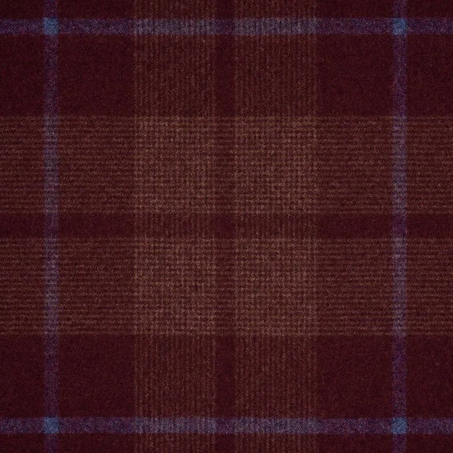 Contemporary Schumacher Montana Wool Plaid Fabric in Burgundy For Sale - Image 3 of 3
