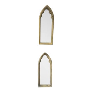 Pair of 1980s Gothic Wall Outside or Inside Mirrors For Sale