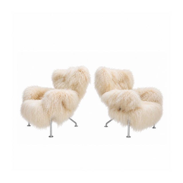 PL19 Lounge Chairs in Mongolian Ivory Wool by Franco Albini for Cassina, 1970, Set of 2 For Sale - Image 9 of 9